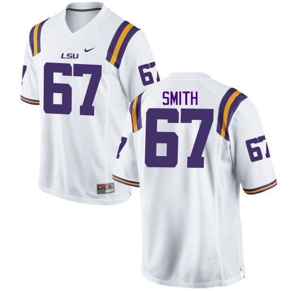 Men LSU Tigers #67 Michael Smith College Football Jerseys Game-White - Click Image to Close